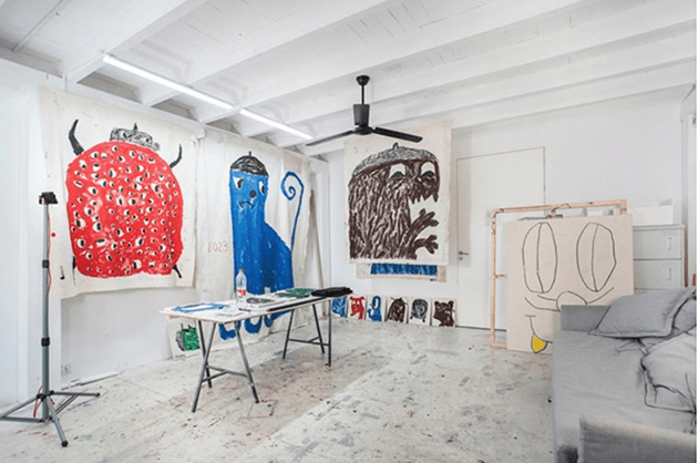 Inside the artist’s studio, 2018